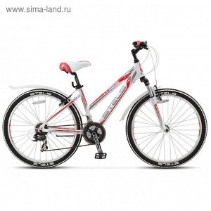 Велосипед 26" Stels Miss-6100 V, 2016, цвет белый/серый/красный, размер 17,5"
