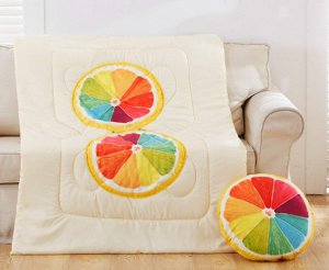 Подушка-одеяло "Разноцветный апельсин"