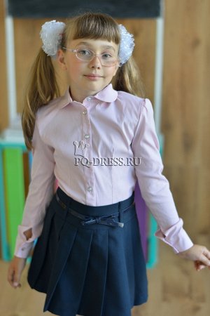Блуза школьная, арт."С-Классика", длинный рукав, цвет розовы