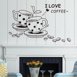 Наклейка "I love cofee"