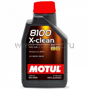 40168 MOTUL 8100 X-clean 5W30 SM/CF (C3) 1л (универсальное 100% синт.) (1/12), 102785/106376