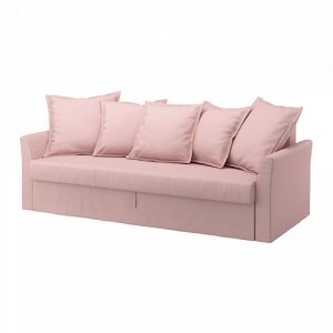 ХОЛЬМСУНД Чехол на 3-местный диван-кровать, Ранста светло-розовый