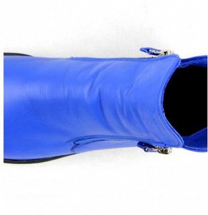 Ботинки женские зимние из натуральной кожи на меху Синие