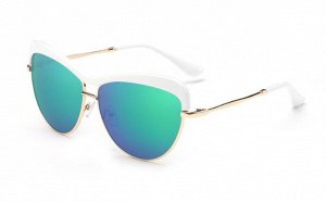 Солнцезащитные очки с белой вставкой сверху и синими стеклами