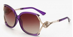 Солнцезащитные очки фиолетовые с капелькой на дужке