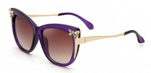 Солнцезащитные очки фиолетовые с "бабочкой" на оправе