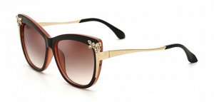 Солнцезащитные очки коричневые с "бабочкой" на оправе