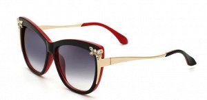 Солнцезащитные очки черно-красные с "бабочкой" на оправе