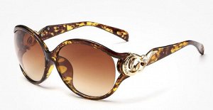 Солнцезащитные очки леопардовые с красивыми завитушками на дужках