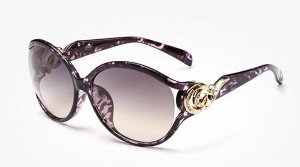 Солнцезащитные очки фиолетово-мраморные с красивыми завитушками на дужках