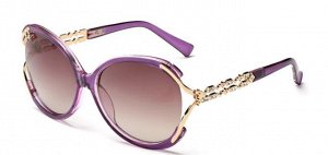 Солнцезащитные очки фиолетовые с прямым орнаментом на дужках