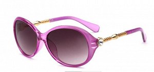 Солнцезащитные очки фиолетовые с камнем на дужке
