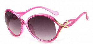 Солнцезащитные очки розовые с перекрученной дужкой
