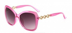 Солнцезащитные очки розовые "бабочки"  с косичкой на дужке