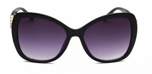 Солнцезащитные очки черные "бабочки"  с косичкой на дужке