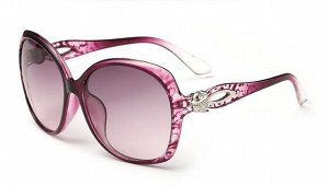 Солнцезащитные очки фиолетово-леопардовые с лисицей на дужке