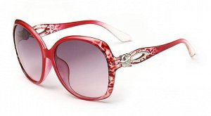 Солнцезащитные очки красно-леопардовые с лисицей на дужке