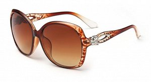 Солнцезащитные очки коричнево-леопардовые с лисицей на дужке