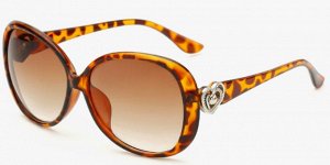 Солнцезащитные очки леопардовые  с сердечками на дужках