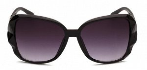 Солнцезащитные очки черные с орнаментом на дужках и волнистым краем