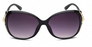 Солнцезащитные очки черные с цветочком и петлей на дужке