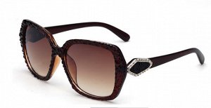 Солнцезащитные очки коричневые с волнистой оправой