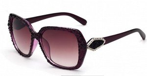 Солнцезащитные очки темно-фиолетовые с волнистой оправой
