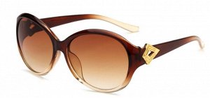 Солнцезащитные очки коричневые с ромбом на дужке