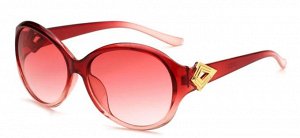 Солнцезащитные очки прозрачно-красные с ромбом на дужке
