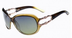 Солнцезащитные очки черно-болотные "с отверстием" на дужке