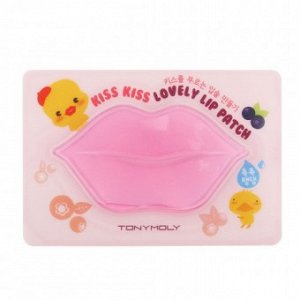 Tony Moly Патч для губ Tony Moly Kiss Kiss Lovely Lip Patch Увлажняющая и питающая губная маска Tony Moly Kiss Kiss Lovely Lip Patch на основе вытяжки из шиповника, черники, клубники и голубики. Благо