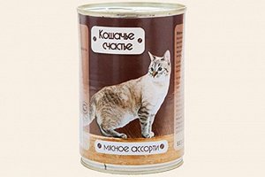 Кошачье счастье Мясное ассорти в желе ж/б 410 гр 1/20