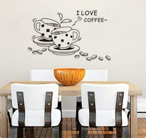 Стикер декор "I love coffee"