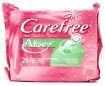 CAREFREE Салфетки влаж. с Алоэ д/интим. гигиены,  20шт //