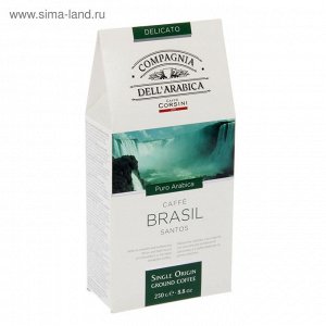 кофе Молотый.Brasil Santos представляет собой не ботанический сорт, выращиваемый в каком-то одном месте, а мастерски подобранная специалистами смесь из восьми разных сортов кофе. Половину кофе Brasil 