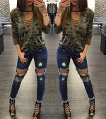 Лонгслив камуфляж зеленый