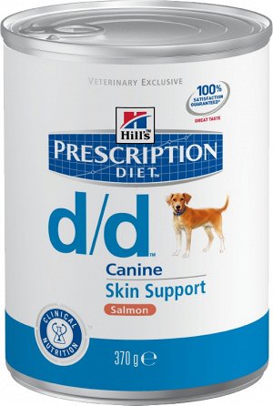 Hill's PD Canine конс 370гр d/d д/соб дермат/пищевая аллергия Лосось 12/370гр