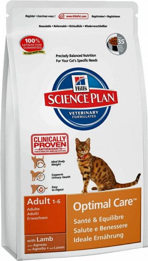 Hill's SP Feline Adult OptC Lamb д/кош Оптим.уход Ягнёнок 5кг