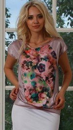 блуза &quot;Вайда&quot; 582214 перламутр/роза пастель