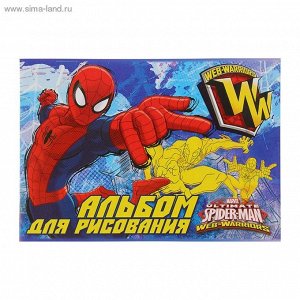 Альбом для рисования А4, 20 листов на скрепке Spiderman, выборочный УФ-лак, фольга