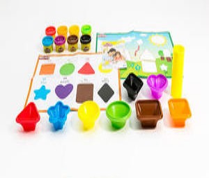 2176818 Игровой набор "Учись и играй". В комплекте 8 маленьких баночек с пластилином, 8 различных инструментов и форм.