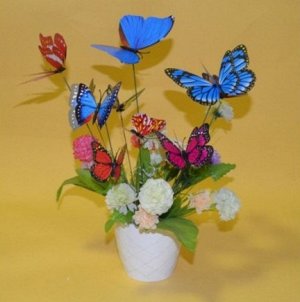 Украшение для цветочного горшка/клумбы "Бабочки"  (6 шт)