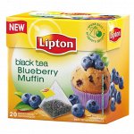 Чай Lipton &quot;Blueberry Muffin&quot; пакетированный 20 пак. пирамидка 0,036 кг 1*12 шт Юнилевер, шт