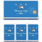 Молочное освежающее мыло с прохладным ароматом жасмина «Beauty Soap» синяя упаковка (кусок 85 г ? 3 шт.) / 48