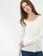 Button Detailed Cardigan White
