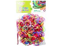 Набор цветных резиночек для плетения браслетов, п/э пакет, 200 резиночек, 1 цвет в пакете, 12 цветов микс в коробе