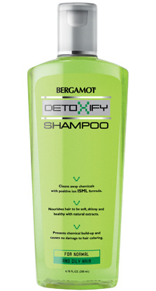 Шампунь Детоксифицирующий волосы шампунь марки «Бергамот» (зеленый - для нормальных и жирных волос).