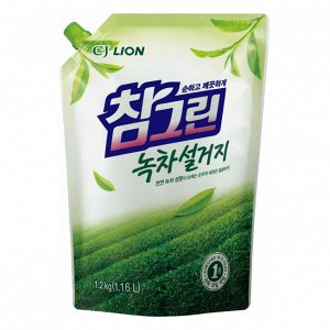 LION Chamgreen средство для мытья посуды Зеленый чай 1200 мл