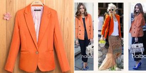 Пиджак оранжевый.