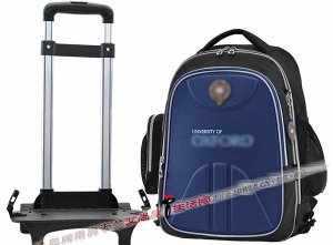 Рюкзак-чемодан сине-черный на колесиках